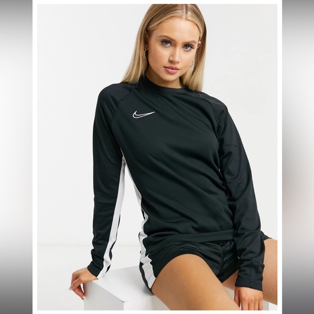 Nike Academy 19 Crew Soccer Training LS Crew Sweater Top Women's L Black AO1468